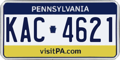 PA license plate KAC4621
