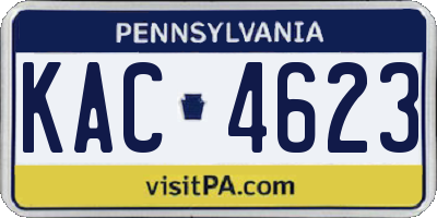 PA license plate KAC4623