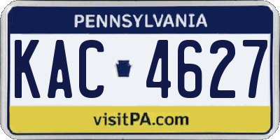 PA license plate KAC4627