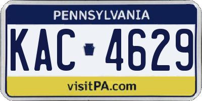 PA license plate KAC4629