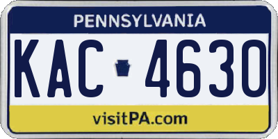 PA license plate KAC4630