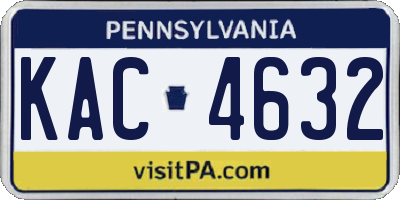 PA license plate KAC4632