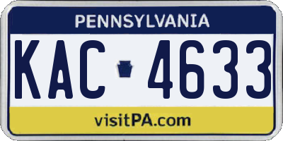PA license plate KAC4633