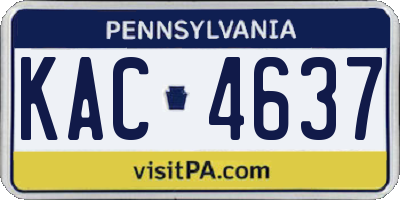 PA license plate KAC4637