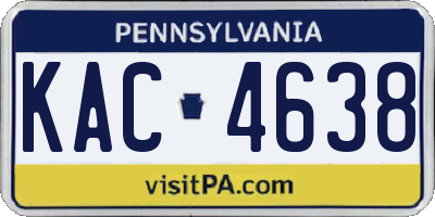 PA license plate KAC4638