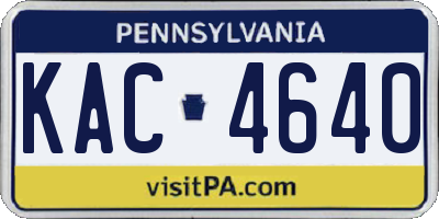 PA license plate KAC4640