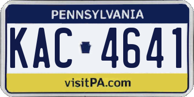 PA license plate KAC4641