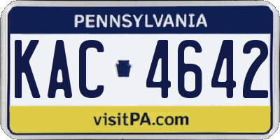 PA license plate KAC4642