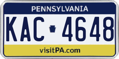 PA license plate KAC4648