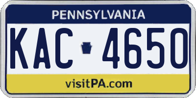 PA license plate KAC4650