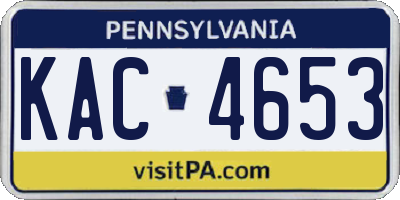 PA license plate KAC4653