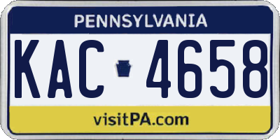 PA license plate KAC4658