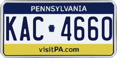 PA license plate KAC4660