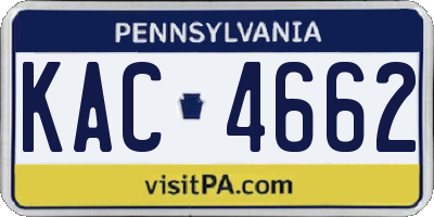 PA license plate KAC4662