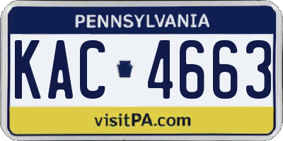 PA license plate KAC4663