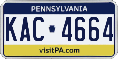 PA license plate KAC4664