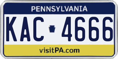 PA license plate KAC4666