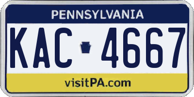 PA license plate KAC4667