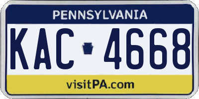 PA license plate KAC4668
