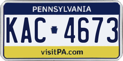 PA license plate KAC4673