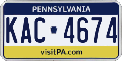PA license plate KAC4674