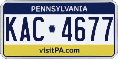 PA license plate KAC4677