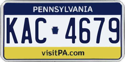 PA license plate KAC4679