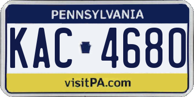 PA license plate KAC4680