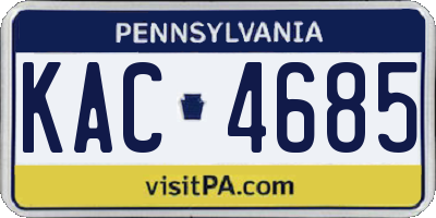 PA license plate KAC4685