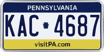 PA license plate KAC4687