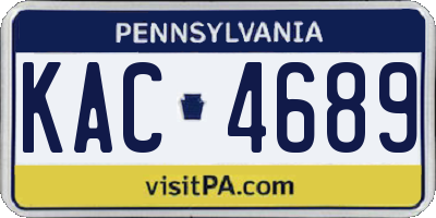 PA license plate KAC4689