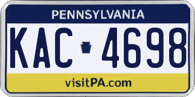 PA license plate KAC4698