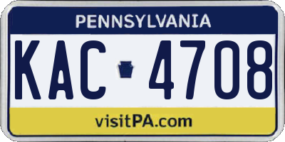 PA license plate KAC4708