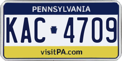 PA license plate KAC4709
