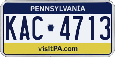 PA license plate KAC4713