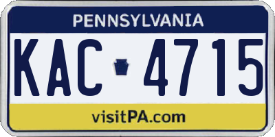 PA license plate KAC4715