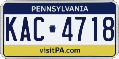 PA license plate KAC4718