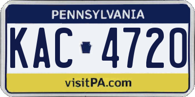 PA license plate KAC4720