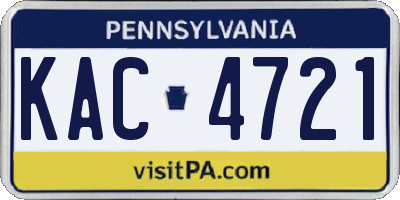PA license plate KAC4721