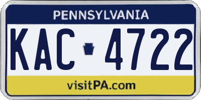 PA license plate KAC4722