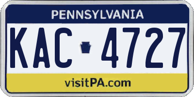 PA license plate KAC4727