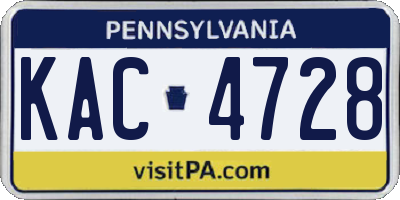 PA license plate KAC4728