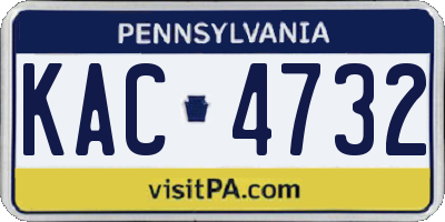 PA license plate KAC4732