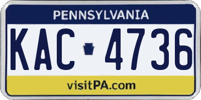 PA license plate KAC4736