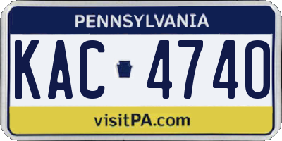 PA license plate KAC4740