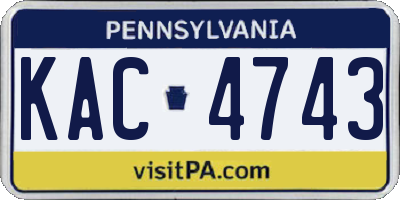 PA license plate KAC4743