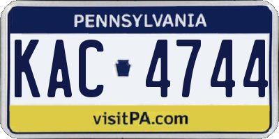 PA license plate KAC4744