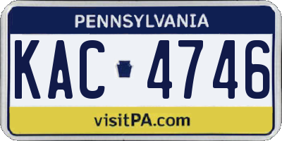 PA license plate KAC4746
