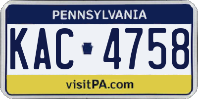 PA license plate KAC4758
