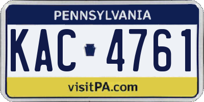 PA license plate KAC4761